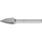 Pferd TOUGH Carbide Bur - Tree Shape (Pointed) - DBL Cut (3R) - 3/8" x 3/4" x 1/4" Shank - SG-3 22294 - alternate 1